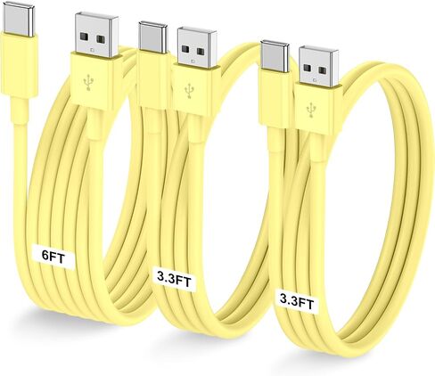 Car Carplay Cable for iPhone 15 Pro Plus Pro Max，3-Pack [3.3FT+3.3FT+6FT] USB A to USB C Cable for iPad Pro/Air/Mini，for Samsung S24/S23/S22，for MacBook Pro/Air and More in Saudi Arabia