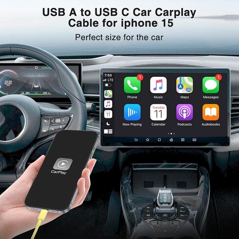 Car Carplay Cable for iPhone 15 Pro Plus Pro Max，3-Pack [3.3FT+3.3FT+6FT] USB A to USB C Cable for iPad Pro/Air/Mini，for Samsung S24/S23/S22，for MacBook Pro/Air and More in Saudi Arabia