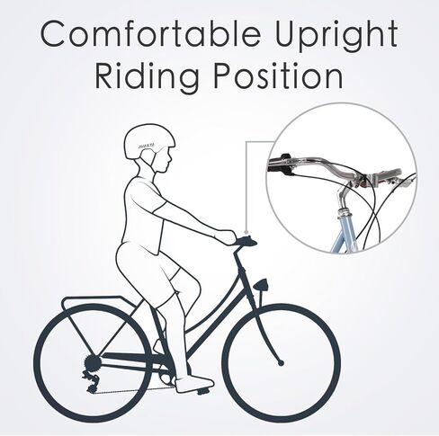 دراجة أفاستا الهجينة مقاس 26 بوصة للنساء، خفيفة الوزن، خطوة من خلال إطار فولاذي عالي العشرة، دراجة مريحة للسيدات، 6 سرعات، لون أسود مع إطارات سوداء in Kuwait