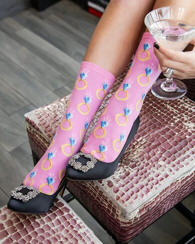 Hot Sox Women's Fun Wedding Bliss Crew Socks-1 Pair Pack-Cool & Cute Bride Novelty Gifts in Kuwait