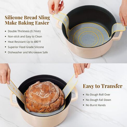 Banneton Bread Proofing Basket Set: 9" Round & 10" Oval Banneton Basket, Sourdough Bread Baking Supplies with Bread Lame, Dough Whisk, Dough Scraper, Bread Sling Complete Bread Making Kit in Saudi Arabia