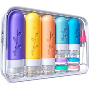 19 pack Travel Bottles for Toiletries, TSA Approved Silicone Travel Size Containers for toiletries Set, Refillable & Leakproof Travel Bottles Kit Travel Size Bottles
