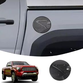 Car Fuel Tank Cap Trim Cover Compatible with Toyota Tacoma 2024 2025 ABS Gas Cap Cover Trim Fuel Tank Cover 3D Sticker Decoration Exterior Accessories (Piano Black)