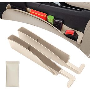 Car Seat Gap Filler Organizer 2 Pack with Storage Pouch, Seat Gap Filler Organizer for Automotive, Car Organizer Suitable for SUV and Sedan, Storage for Coins & Glasses & Keys.(Black)