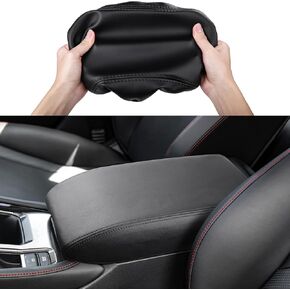 CKE Compatible with Honda Accord 2025 2024 2023 Accessories Car Center Console Cover Armrest Cover Armrest Storage Box Lids Protector -Black Stitches