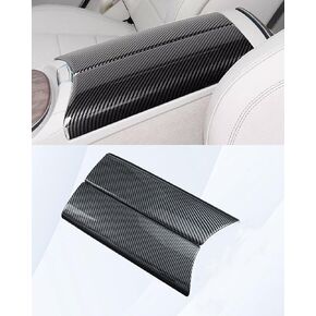 Car Armrest Cover for Mercedes-Benz C-Class W205 X253, ABS Carbon Fiber Pattern Center Console Armrest Box Cover Compatible with Mercedes-Benz W205 X253