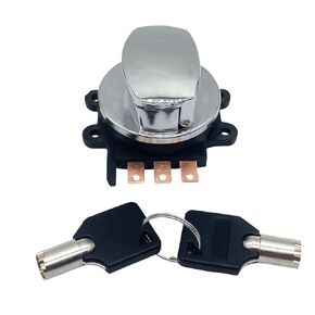 Ignition Switch Lock with 2*Keys Compatible with Harley-Davidson Road King Dyna Softail,Round Key Ignition Switch Replace for 71501-93 71313-96