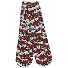 Buc-ee's Face Crew Socks & No Show Smiley Socks - Unisex Cute Funny Colorful Novelty Graphic Design, Gifts for Men and Women (One Size Fits Most)