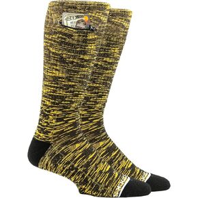Ultimate Sports Fan Socks with a Pocket - Anti Pickpocket Funny Socks for Men & Women w/Zipper Pocket - Purple & Yellow/Gold -Marle (Large)