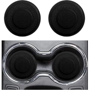 2 PCS Car Cup Holder Coasters, 2.75 Inch Auto Cup Mats for Women Men, Non-Slip & Anti Dust Cup Holder Insert Coasters Fit for Most Vehicles, Universal Car Accessories (White)