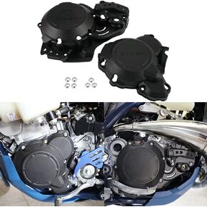 NICECNC Black 2T Engine Clutch Ignition Cover Protector Kit Compatible with KTM SX250 2019-22 XC250/300 TPI XC-W 300 TPI 2020-22 XCW 250 TPI EXC250/300 TPI 2020-23 Husq-TC 250 TE 250i/300i,See Fitment