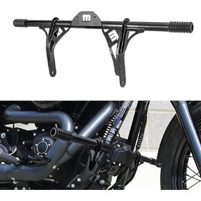 Mofun Front Engine Guard Flat-Out Bar Compatible with Harley Dyna 2006-2017, Crash Bar Fit Low Rider Super Glide Wide Glide Street Bob Fat Bob with Mid Control, Black