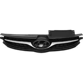 X AUTOHAUX No.86350-3X000 Front Upper Hood Bumper Grille Grill for Hyundai Elantra 2011 2012 2013 Front Upper Bumper Kidney Grille Grill Black Chrome Silver Tone