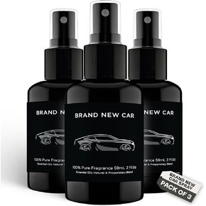 605Products | New Car Smell Luxury Air Freshener and Long Lasting Odor Eliminator, Car Scent to Deodorize and Freshen Up Car - 2oz Car, Truck, and Van Air Fresheners (New Car Scent, 3 Pack)