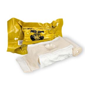 TacMed Solutions OLAES 4" Flat Modular Trauma Bandage with Pressure Cup, 4" W x 7" L x 2.5" D Compression Trauma Wound Dressing - Latex-Free Emergency Bandage