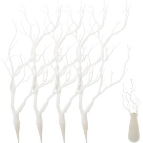 BESPORTBLE Artificial Birch Branches, 13.7inch Artificial Antler Dried Tree Branches-White Branch Decor for Wedding Halloween Christmas Party 4PCS