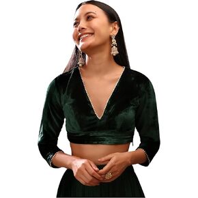Women's Readymade Blouse For Sarees Indian Bollywood Designer Padded Stitched Crop Top Choli