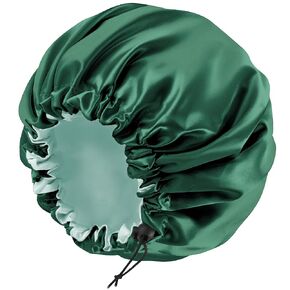 Satin Bonnet Silk Bonnet for Curly Hair Bonnet Braid Bonnet for Sleeping Bonnets for Women Large Double-Layer Adjustable Black