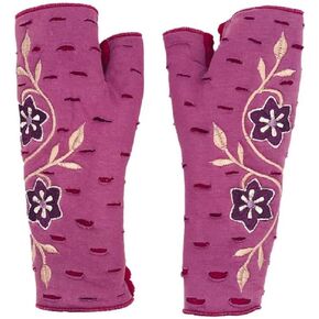 Feelgoodz Fleece Fingerless Artisan Made Cold-Weather Gloves (Primrose, Calyx)