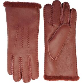 YISEVEN Women's Winter Merino Lambskin Shearling Leather Gloves