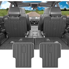 powoq Trunk Mat Compatible with 2022-2025 Acura MDX Cargo Mat with Backrest Mat 2nd Backrest Liner TPE Rear Cargo Liner Replacement for 2022-2025 Acura MDX Accessories (2nd Row Backrest Mat+Cargo Mat)