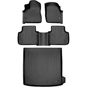 SMARTLINER All Weather Custom Fit Floor Mats 2 Rows and Cargo Liner Trunk Set Black for 2019-2022 Audi Q8/ RS Q8