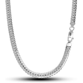 Fashion Men 925 Sterling Silver Necklace 6MM 18 "20" 22 "24" 26" flat Snake Link Curb Chain Choker Punk Fine Jewelry gift