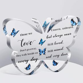 Bucherry Sympathy Gifts Memorial Bereavement Gifts Acrylic Butterfly Loss of a Mother Sympathy Gifts Remembrance in Memory of Loved Gifts Loss of Father Husband Condolences Gift for Loss (Butterfly)