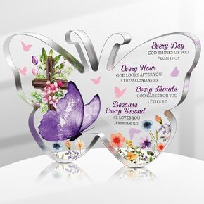 Gerrii Christian Gifts for Women Inspirational Religious Gifts for Her Bible Verse Desk Decor Spiritual Acrylic Plaque Decorative Sign for Birthday Christmas Mom Sister Friend (Cute)