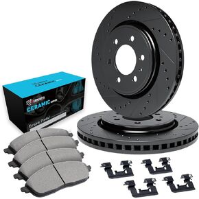 R1 Concepts Front Brakes and Rotors Kit |Front Brake Pads| Brake Rotors and Pads| Ceramic Brake Pads and Rotors |Hardware Kit|fits 1995-2004 Toyota 4Runner, Tacoma