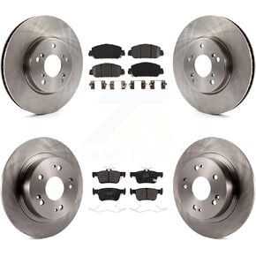 Transit Auto Front Rear Disc Brake Rotors And Semi-Metallic Pads Kit Replacement For Honda Accord K8F-102738