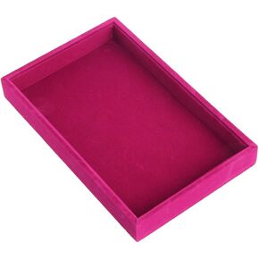 Youngy Stackable Jewelry Trays Inserts Velvet Catch All Jewelry Display Tray Case - Hot Pink