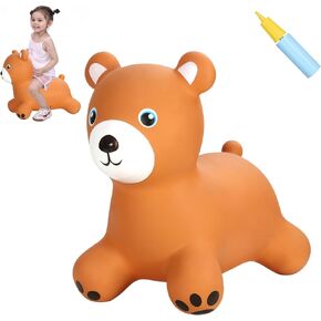 INPANY Unicorn Bouncy Horse Toys for 2 Year Old Girl, Toddler Girl Bouncing Animal Hopper Horse, Inflatable Hopping, Ride on Rubber Bouncer, Indoor Outdoor Baby Birthday Gifts for 3 4 Year Old Boys