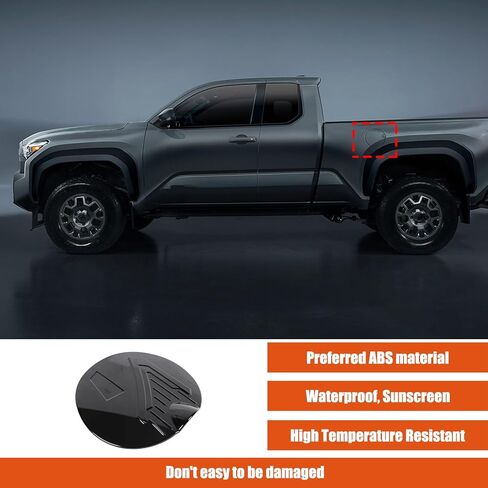 Car Fuel Tank Cap Trim Cover Compatible with Toyota Tacoma 2024 2025 ABS Gas Cap Cover Trim Fuel Tank Cover 3D Sticker Decoration Exterior Accessories (Piano Black) in Kuwait