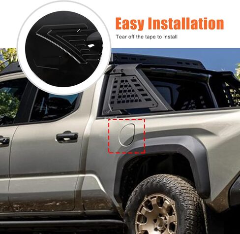Car Fuel Tank Cap Trim Cover Compatible with Toyota Tacoma 2024 2025 ABS Gas Cap Cover Trim Fuel Tank Cover 3D Sticker Decoration Exterior Accessories (Piano Black) in Kuwait