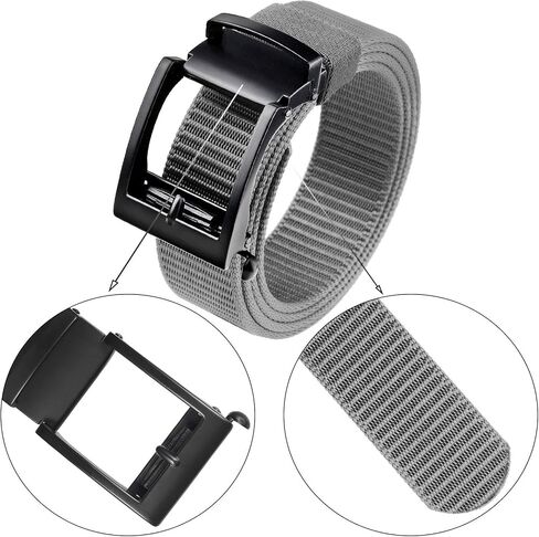 Sportmusies Adjustable Nylon Web Belts for Men Ratchet Belt with Automatic Slide Buckle in Kuwait