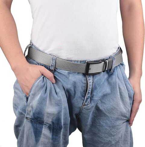 Sportmusies Adjustable Nylon Web Belts for Men Ratchet Belt with Automatic Slide Buckle in Kuwait