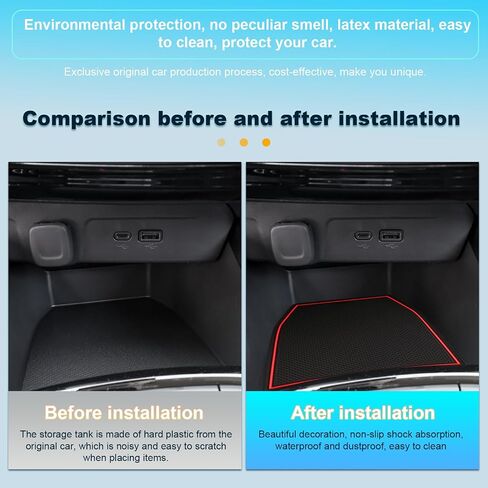 BIXUAN 2025 Trax Door Slot Mat Liner Accessories for 2024 2025 Chevy Trax LS/1RS/LT/2RS/ACTIV Non-Slip Rubber Mat Cup Holder Center Console Liner Inserts 14PCS Red Trim in Kuwait
