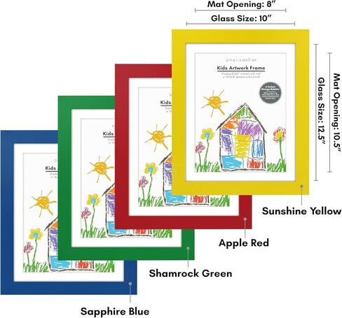 Americanflat 10x12.5 Kids Art Frame - Front Loading Picture Frame - Set of 2 - Use as 8.5x11 Frame with Mat or 10x12.5 Frame Without Mat - My Mini Masterpiece - Holds 100 Artworks - Blue in Saudi Arabia