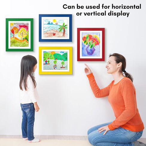 Americanflat 10x12.5 Kids Art Frame - Front Loading Picture Frame - Set of 2 - Use as 8.5x11 Frame with Mat or 10x12.5 Frame Without Mat - My Mini Masterpiece - Holds 100 Artworks - Blue in Saudi Arabia