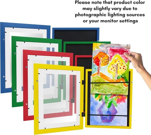 Americanflat 10x12.5 Kids Art Frame - Front Loading Picture Frame - Set of 2 - Use as 8.5x11 Frame with Mat or 10x12.5 Frame Without Mat - My Mini Masterpiece - Holds 100 Artworks - Blue in Saudi Arabia