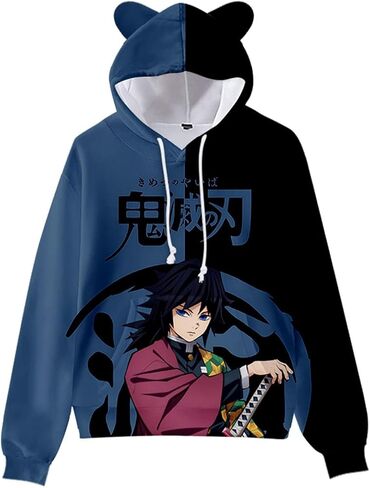 3D Anime Hoodie Cute Cat Ear Sweatshirt Harajuku Anime Cosplay Coat Pullover Tracksuit Sweater Men Women Girls in Saudi Arabia
