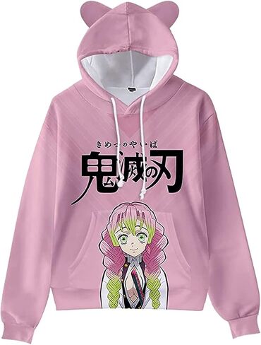 3D Anime Hoodie Cute Cat Ear Sweatshirt Harajuku Anime Cosplay Coat Pullover Tracksuit Sweater Men Women Girls in Saudi Arabia