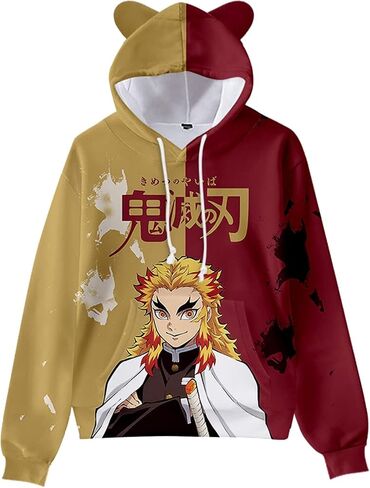3D Anime Hoodie Cute Cat Ear Sweatshirt Harajuku Anime Cosplay Coat Pullover Tracksuit Sweater Men Women Girls in Saudi Arabia