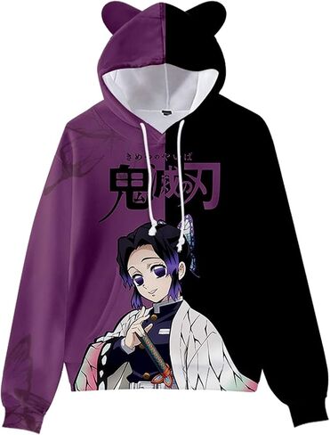 3D Anime Hoodie Cute Cat Ear Sweatshirt Harajuku Anime Cosplay Coat Pullover Tracksuit Sweater Men Women Girls in Saudi Arabia