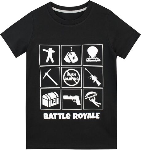 تي شيرت ألعاب Battle Royale للأولاد مقاس 10 أسود in Saudi Arabia