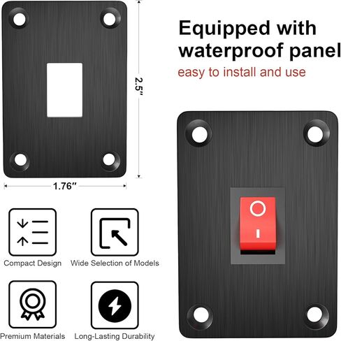 QTEATAK Prewired 6-Pin 3 Position I、II Button Switch, Rocker Switch, Toggle Switch with Mounting Plate - Waterproof Cap Included in Kuwait