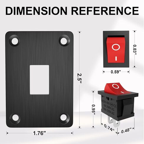 QTEATAK Prewired 6-Pin 3 Position I、II Button Switch, Rocker Switch, Toggle Switch with Mounting Plate - Waterproof Cap Included in Kuwait