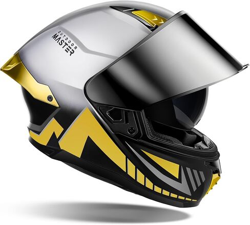 OutdoorMaster Full Face Dual Visor Adult Motorcycle Helmet for Motorbike Street Bike with Pinlock Ready DOT Approved in Saudi Arabia