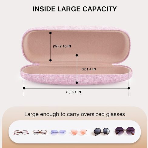 Marvolia Glasses Case Hard Shell Eyeglasses Case Linen Fabrics Protective Case for Sunglasses Eyeglasse for Men Women in Kuwait